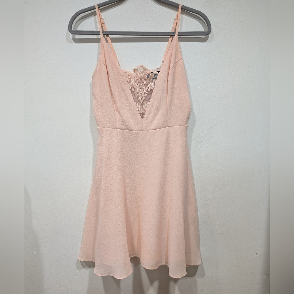 Lulu One and Only Blush Pink Lace Skater Dress Small - Picture 5 of 12